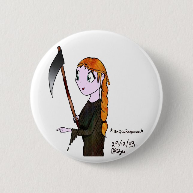 Grim Reaperess 2 Inch Round Button (Front)