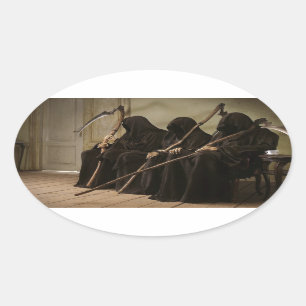 Grim Reapers Waiting For You Oval Sticker