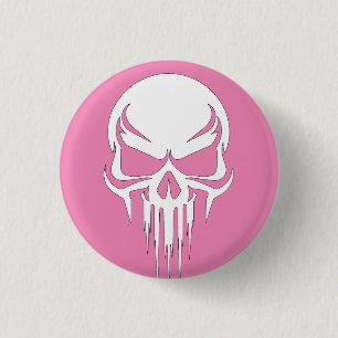 Grim Specter Dripping Skull Graphic 1 Inch Round Button