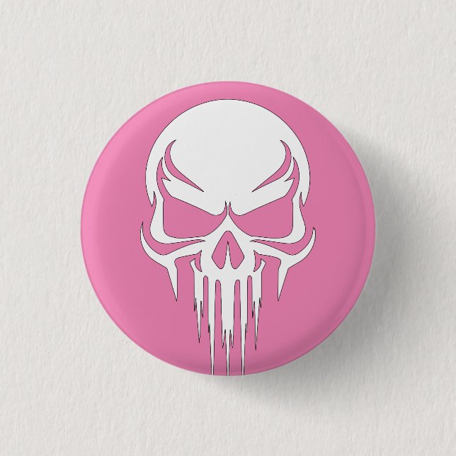 Grim Specter Dripping Skull Graphic 1 Inch Round Button (Front)