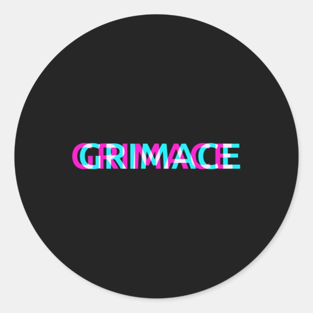Grimace Edgy Aesthetic Grunge Emo Pastel Goth Hall Classic Round Sticker (Front)