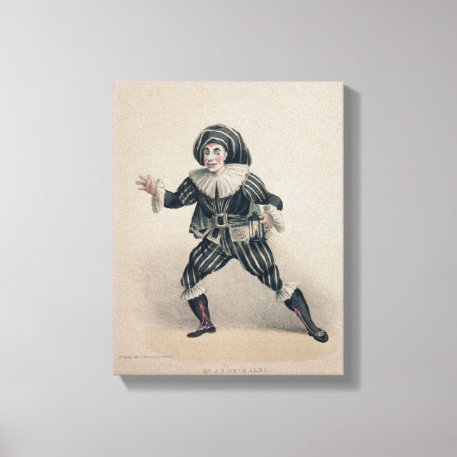 Grimaldi as Scaramouche, from the Commedia dell'Ar Canvas Print (Front)