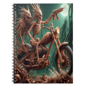 Grimbone and Skulldust, mounted their big chopper  Notebook