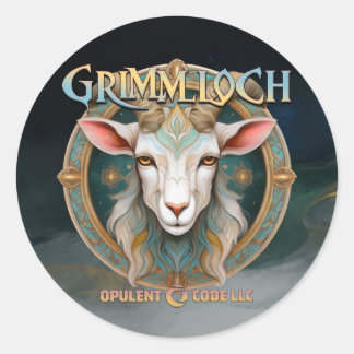Grimmloch Goat Emblem Fantasy RPG Classic Round Sticker