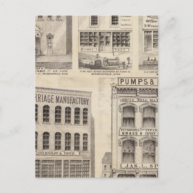 Grimshaw and Town, Minnesota Postcard (Front)