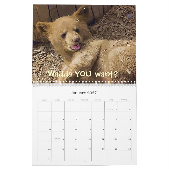 Grin and Bear it - Customized Calendar (Jan 2027)