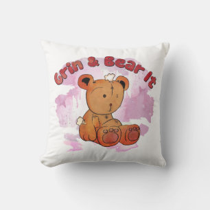 grin and bear it throw pillow