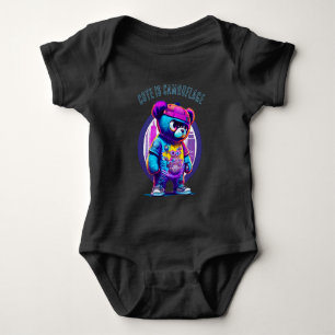 Grin Protocol 50x50 goth edition pink 001 Baby Bodysuit