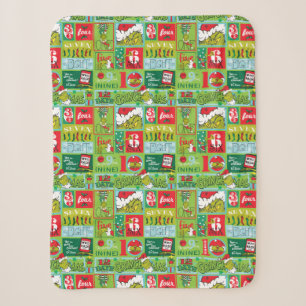 Grinch   12 Days of Grinchmas Pattern Sherpa Blanket