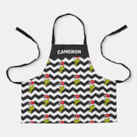 Grinch | Black & White Holiday Chevron Pattern