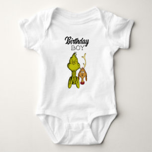 Grinch Chalkboard Birthday Boy Baby Bodysuit