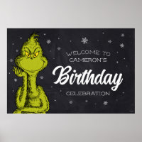 Grinch Chalkboard Birthday