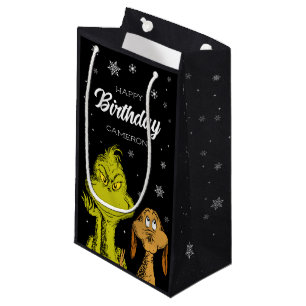 Grinch Chalkboard Birthday Small Gift Bag