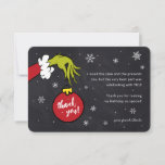 Grinch Chalkboard Birthday Thank You<br><div class="desc">Thank all your family and friends for coming to your child's Birthday Party this year with these cute Grinch Birthday thank you cards. Personalize by adding a custom thank you message.</div>