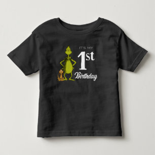 Grinch Chalkboard First Birthday Toddler T-shirt