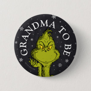 Grinch Chalkboard   Grandma To Be 2 Inch Round Button