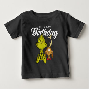 Grinch Chalkboard It's My Birthday Baby T-Shirt