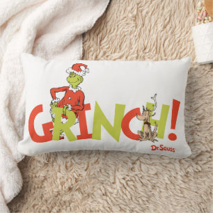 Grinch! Character Logo Graphic Lumbar Pillow