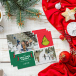 Grinch Christmas Family Photo Collage Holiday Postcard<br><div class="desc">Personalize this cute Mr. Grinch Holiday Card by adding your favourite family photo and custom text!</div>