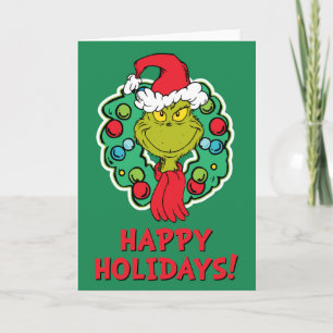 Grinch Christmas Holiday Wreath Card