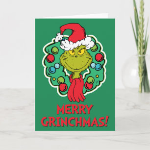 Grinch Christmas Holiday Wreath Card