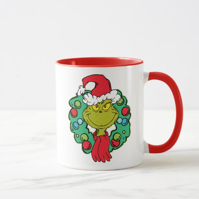 Grinch | Christmas Holiday Wreath Mug (Right)