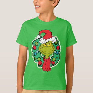 Grinch Christmas Holiday Wreath T-Shirt
