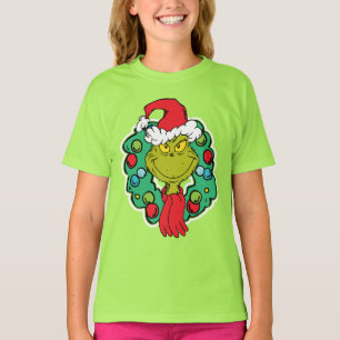 Grinch Christmas Holiday Wreath T-Shirt