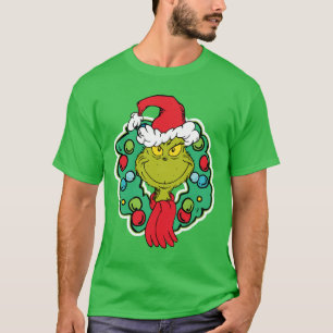 Grinch Christmas Holiday Wreath T-Shirt
