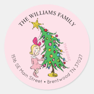 Grinch   Cindy-Lou Who Christmas Address Classic Round Sticker