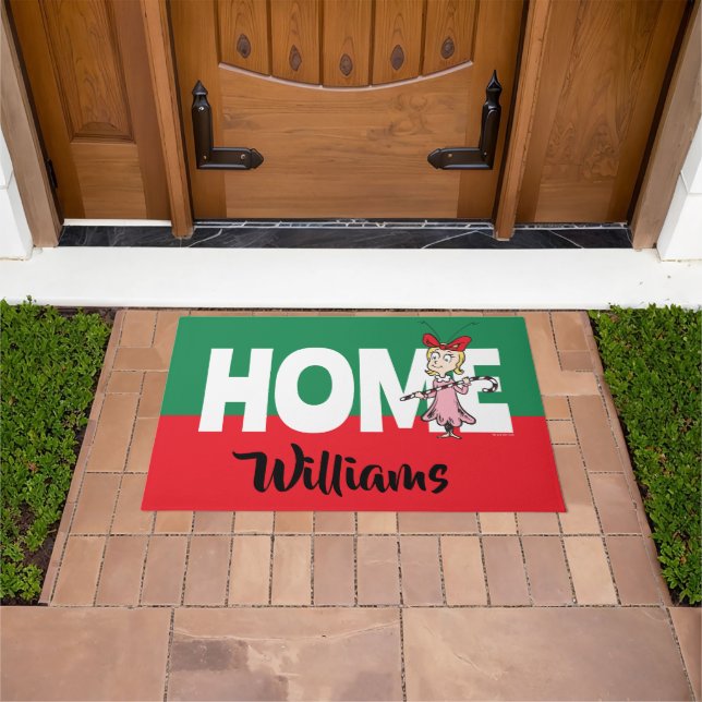 Grinch | Cindy-Lou Who - Holding Candy Cane Doormat (Outdoor)