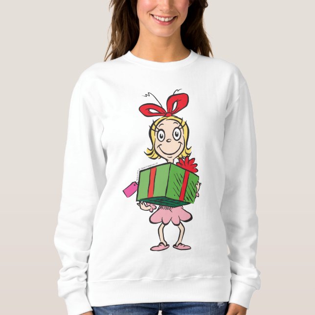 Grinch | Cindy-Lou Who - Holding Present Sweatshirt (Front)