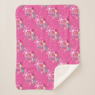 Grinch   Cindy-Lou Who Pink Holiday Pattern Sherpa Blanket