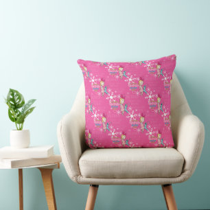 Grinch Cindy-Lou Who Pink Holiday Pattern Throw Pillow