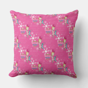 Grinch   Cindy-Lou Who Pink Holiday Pattern Throw Pillow