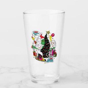 Grinch Colourful Christmas Graphic Glass