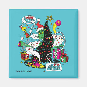 Grinch Colourful Christmas Graphic Magnet