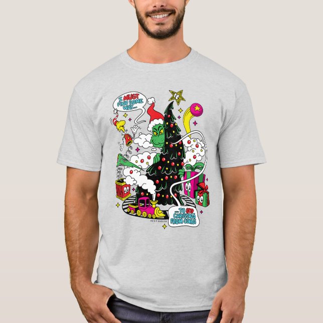 Grinch Colourful Christmas Graphic T-Shirt (Front)