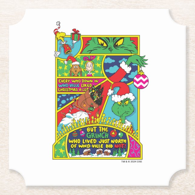 Grinch | Comic Graphic Paper Coaster (Front)