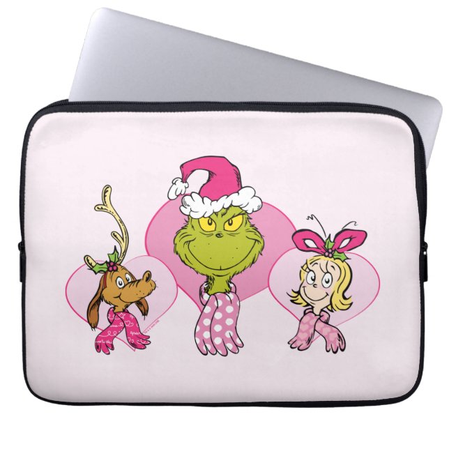 Grinch Crew in Pink Valentine's Portrait Laptop Sleeve (Front)