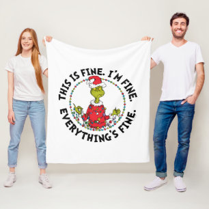 Grinch   Everything's Fine Fleece Blanket
