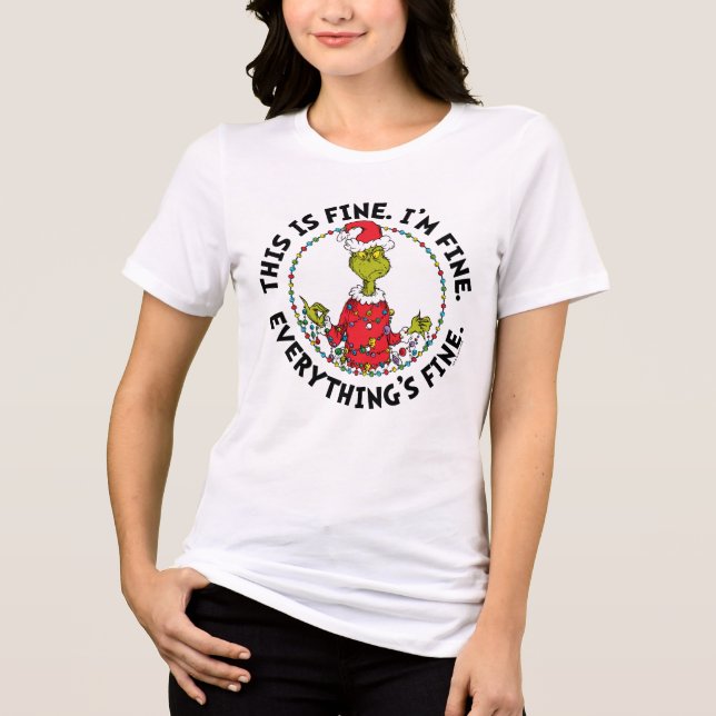 Grinch | Everything's Fine Tri-Blend Shirt (Front)