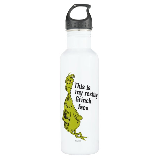Grinch | Funny Resting Grinch Face 710 Ml Water Bottle (Front)