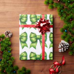 Grinch Green Bow Christmas Gift  Wrapping Paper
