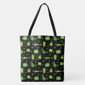 Grinch Green Christmas Decor Pattern Tote Bag