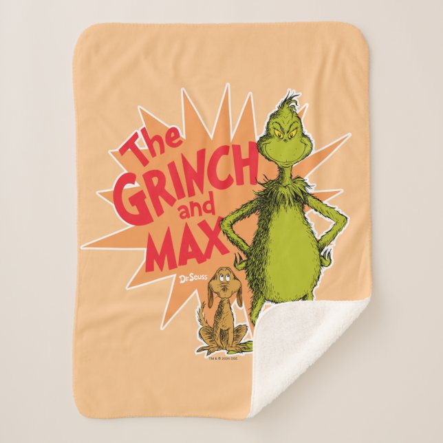 Grinch | Grinch & Max Starburst Sherpa Blanket (Front)