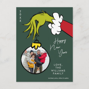 Grinch Happy New Year - Holiday Photo Postcard
