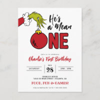 Grinch He's a Mean One 1st Birthday
