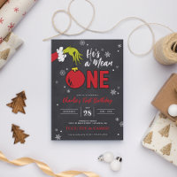 Grinch He's a Mean One Chalkboard 1st Birthday