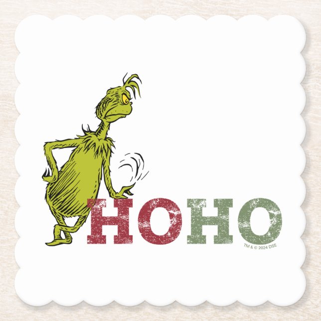 Grinch | Ho Ho Ho Paper Coaster (Front)